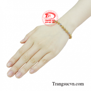 Lắc bi vàng cá tính đẹp xinh