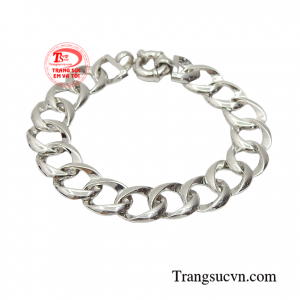 Lắc nam vàng trắng cao cấp được chế tác bằng vàng 10k bền đẹp, chất lượng