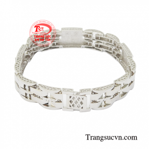 Lắc tay vàng trắng 18k nhập khẩu Italy bền đẹp, chất lượng, giao hàng nhanh toàn quốc.