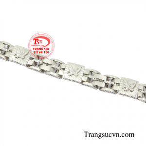 Lắc vàng trắng 18k nhập khẩu Italy thời thượng