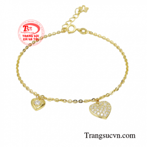 Lắc tay trái tim phong cách vàng 10k là dòng sản phẩm bán chạy nhất hiện nay