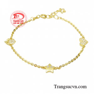 Lắc tay vàng nữ dịu dàng 10k chế tác công nghệ cao cấp, đường nét tinh xảo, độc đáo