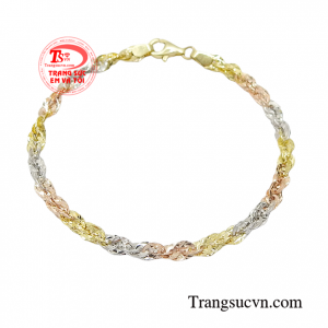 Lắc tay vàng tây duyên dáng 10k nhập khẩu Italy bền đẹp, chất lượng