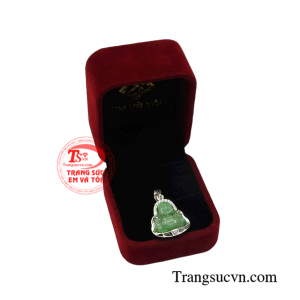 Mặt bạc phật Di Lặc cẩm thạch