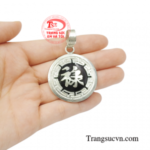 Mặt dây bạc nam chữ lộc chất lượng.