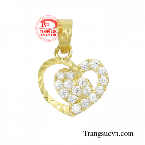 Mặt dây nữ trái tim xinh xắn thiết kế tinh xảo, đường nét độc đáo