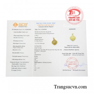 Mặt dây thạch anh tóc tinh tế
