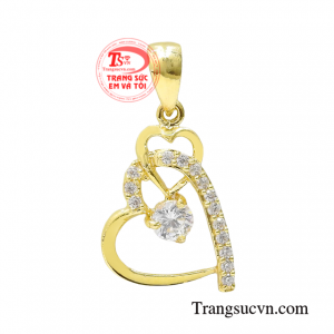 Mặt dây trái tim thời thượng vàng 10k cao cấp, bền đẹp.