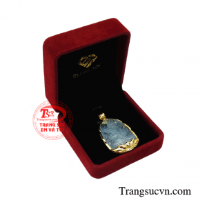 Mặt phật aquamarine tuổi Sửu-Dần
