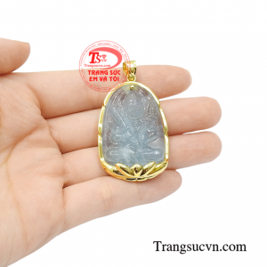 Mặt phật aquamarine tuổi Sửu-Dần may mắn