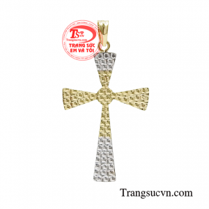 Mặt thánh giá ước nguyện tuy được nhập khẩu Italy vàng 18k sáng bóng. 