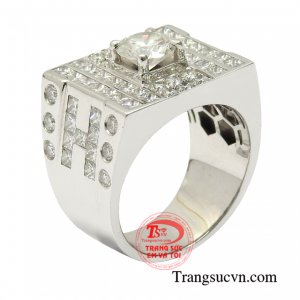 Nhẫn nam kim cương thời thượng được chế tác theo công nghệ 3D hiện đại nổi bật được vẻ đẹp của chiếc nhẫn.