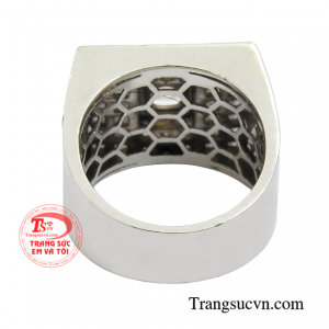 Nhẫn nam kim cương thời thượng 18k cao cấp.
