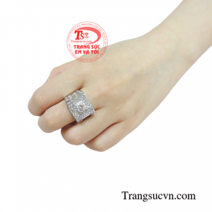 Nhẫn nam kim cương thời thượng