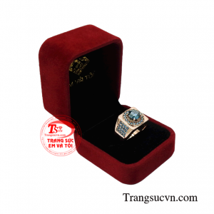 Nhẫn nam kim cương xanh đẳng cấp đảm bảo chất lượng.