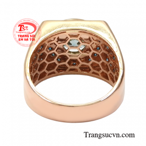 Nhẫn nam kim cương xanh đẳng cấp giao hàng tận nơi.
