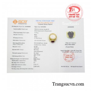 Nhẫn nam ruby phúc lộc phong thủy.