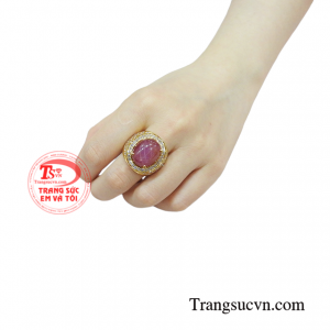 Nhẫn nam ruby sao cao cấp