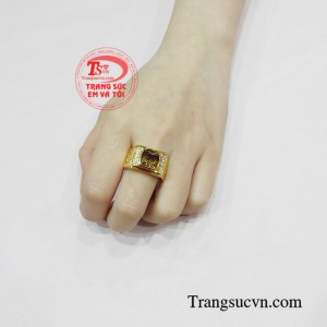Nhẫn nam thạch anh vàng phong thủy