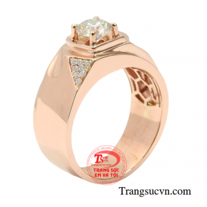 Nhẫn nam vàng hồng thời thượng được thiết kế và chế tác theo công nghệ 3D hiện đại mang tới sản phẩm hoàn mỹ.