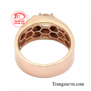 Nhẫn nam vàng hồng thời thượng đảm bảo chất lượng.