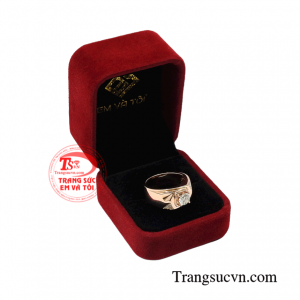 Nhẫn nam vàng hồng thời thượng nam tính.