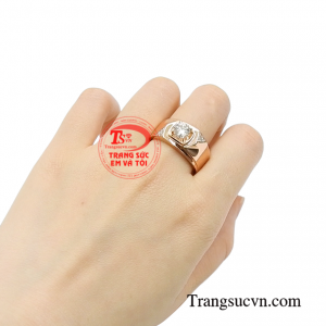 Nhẫn nam vàng hồng thời thượng