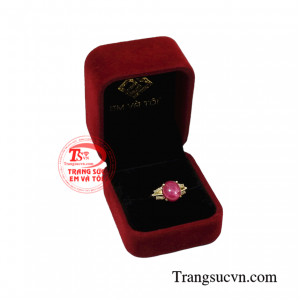 Nhẫn nữ ruby sao tinh tế bảo hành uy tín.