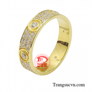Nhẫn nữ vàng tây độc đáo chế tác bằng vàng 18k tinh xảo, độc đáo