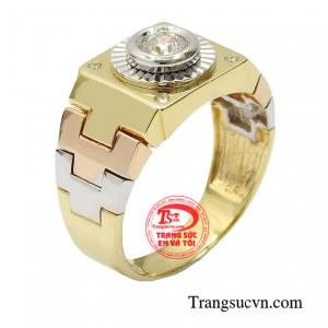 Nhẫn vàng tây nam lịch lãm được thiết kế tỉ mỉ trong từng chi tiết .