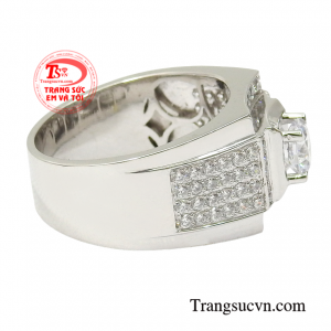 Nhẫn vàng trắng nam phong độ đảm bảo uy tín.