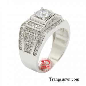 Nhẫn vàng trắng phong độ phái mạnh được nhập khẩu từ Hàn Quốc, thiết kế độc đáo, mới lạ