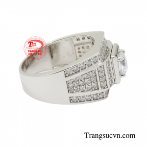 Nhẫn vàng trắng phong độ phái mạnh vàng 10k bền đẹp, chất lượng, giao hàng toàn quốc.