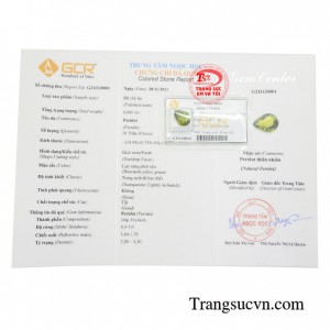 Đá peridot ép vỉ thiên nhiên bền đẹp, chất lượng, có giấy kiểm định đảm bảo.