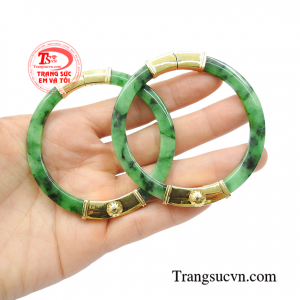 Vòng ngọc bọc vàng bền đẹp, chất lượng, chế tác theo yêu cầu khách hàng.