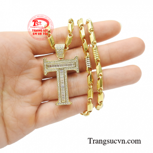 Bộ dây chuyền chữ T cá tính thời trang