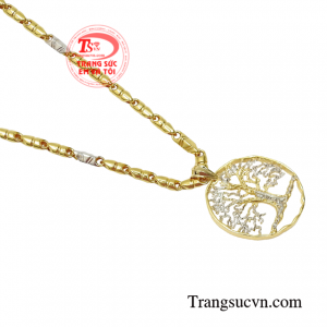 Bộ mặt dây nam phú quý 10k vàng tây.