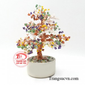 Cây đá quý sắc màu với sự kết hợp nhiều màu sắc giúp cho sản phẩm thêm phần độc đáo hơn.