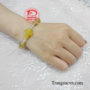 Chuỗi tràng hạt thạch anh tóc cao cấp
