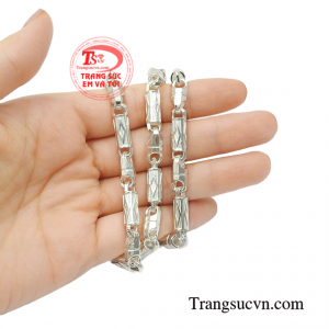 Dây chuyền bạc nam giới phong độ mạnh mẽ.