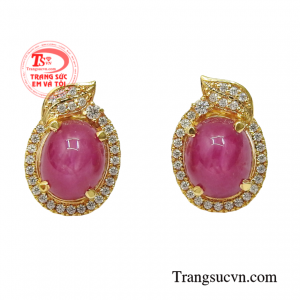 Hoa tai ruby sao trang nhã luôn là món trang sức được hội yêu thích đá quý ưa chuộng.