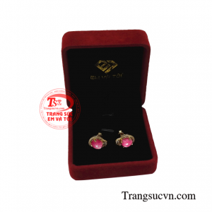 Hoa tai ruby sao trang nhã chất lượng.