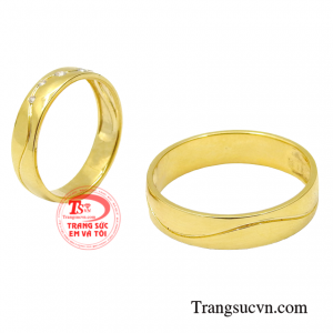 Nhẫn cưới vàng tây hẹn ước chất lượng.
