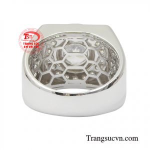 Nhẫn nam vằng trắng chất lượng cao, chế tác theo yêu cầu.
