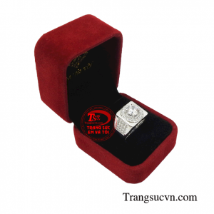Nhẫn nam vàng trắng sang trọng, thời trang