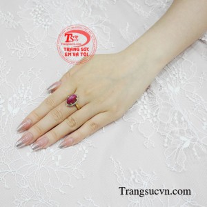 Nhẫn nữ ruby sao trang nhã