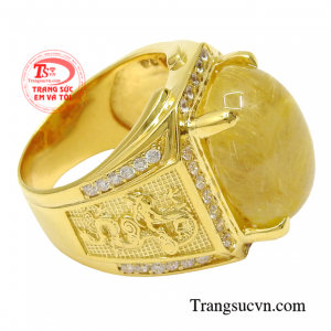 Nhẫn nam thạch anh tóc chất lượng thanh toán an toàn.