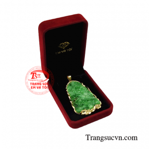 Phật Quan Âm cẩm thạch bọc vàng