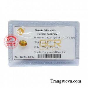 Saphir vàng ép vỉ phú quý là món quà phong thủy dành tặng cho người thân và bạn bè