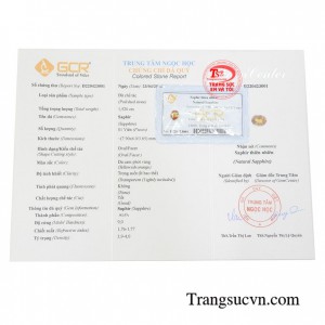 Đá ép vỉ sapphire thiên nhiên có giấy kiểm định uy tín, thanh toán an toàn.